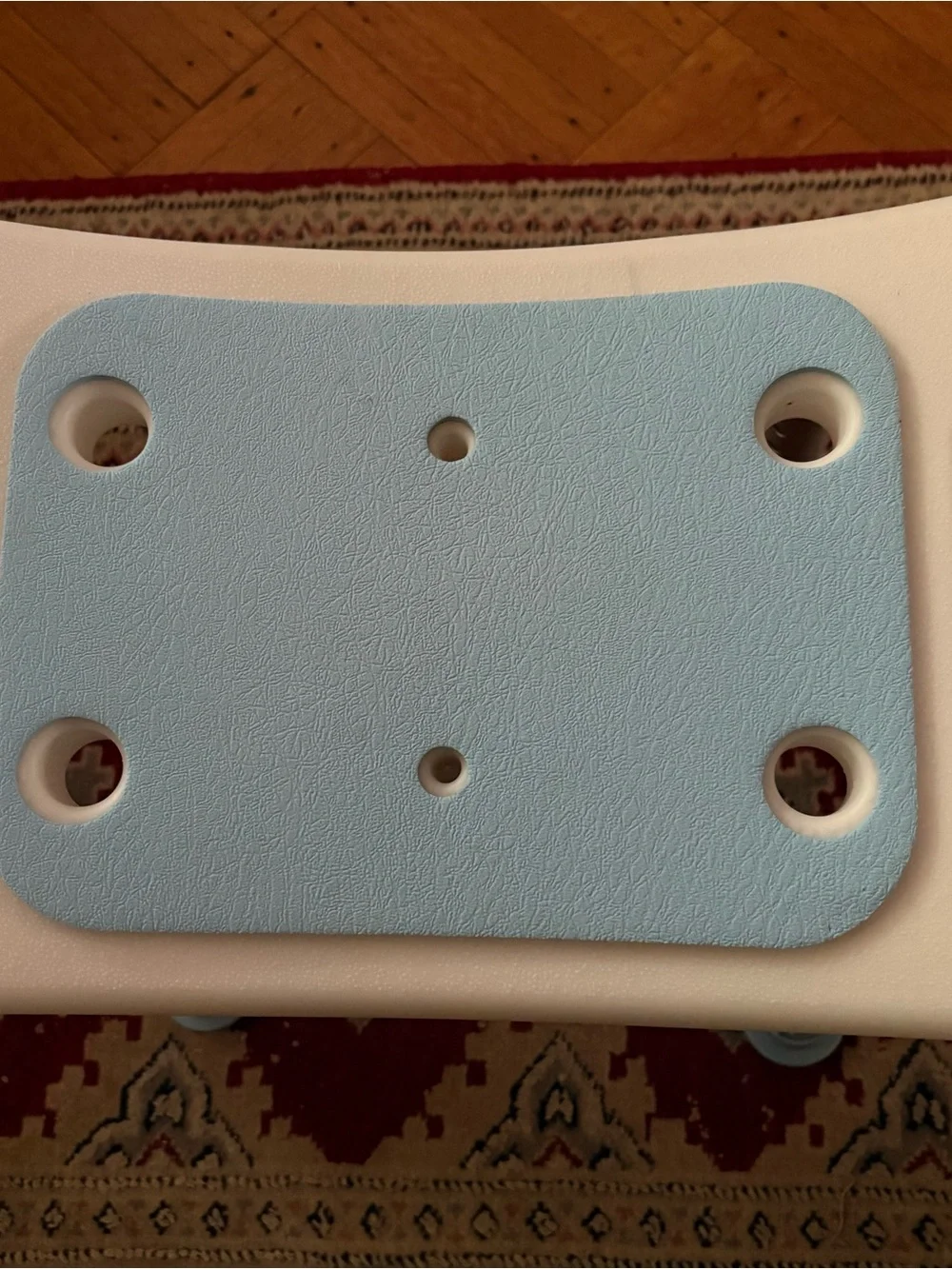 Adjustable Blue Bath Safety Shower Stool with Non-Slip Seat by Homland